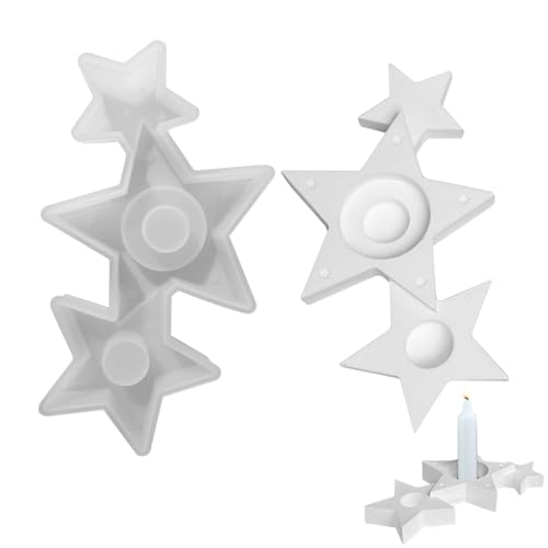 Vartegas Silikonformen Kerzenhalter 18.5x10.5x2.5cm Pentagramm Design Für Harz Epoxy Kegel DIY Basteln Handarbeit Gießform von Vartegas