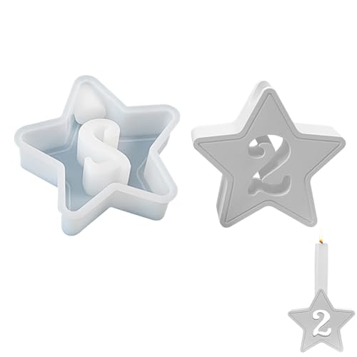 Vartegas Silikonformen Kerzenständer Gießform Zahlen Teelichthalter Für Weihnachtstischdeko Dekoration 11.2x10.8x3.2cm (C) von Vartegas