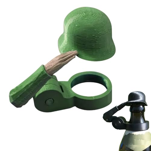 Vartegas Soldat Salut Bierflasche Helm, lustiger Salut Bierflaschen Helm, staubdicht bierflaschen helm Bierhelm wiederverwendbar, Flaschenverschluss salute Soldaten Bierhelm, für Φ 27-30 mm (Grün*1) von Vartegas