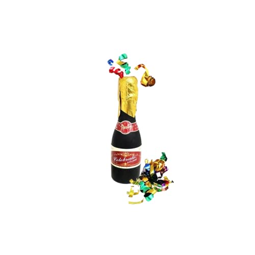 10 Spiralen Konfetti-Kanonen in Form einer Champagnerflasche - Speer Konfettis, Kanonen für Hochzeiten, Kommunionen, Feiern von Vasara