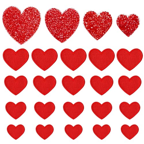 20 Rote Herzform Bügelflicken + 4 Rote Strass Aufnäher Zum Aufbügeln Herz Bestickte Patches Mehrzweck Rotes Herz Patch Bestickte Applikation Für Kleidung Jacken Rucksäcke Jeans Hüte Taschen 20 Rote Herzform Bügelflicken + 4 Rote Strass Aufnäher Zum Aufbügeln Herz Bestickte Patches Mehrzweck Rotes Herz Patch Bestickte Applikation Für Kleidung Jacken Rucksäcke Jeans Hüte Taschen von Vasemele