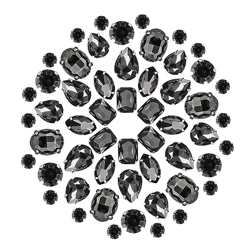 Vasemele 180 Stück Strasssteine zum Aufnähen Nähen auf Glas Kristalle Glass Rhinestones Schmucksteine Basteln Glas Schmucksteine Diamant Nähen Edelsteine Kleidung Nähen Perlen Dekoration von Vasemele