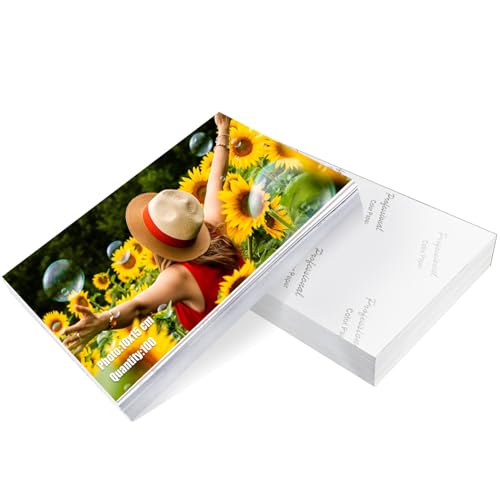 Vasemouh 100 Blatt Fotopapier 10x15 cm, 200g/m², Hochwertiges Glanzpapier für lebendige und klare Bilder, Perfekt für Fotodrucke und kreative Projekte von Vasemouh