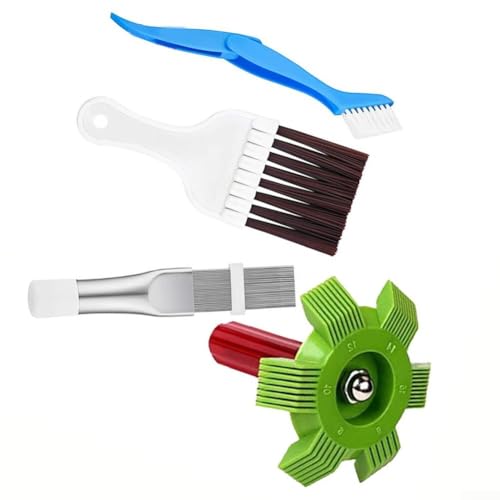 Klimaanlagen-Flossenkamm-Set, Edelstahl-Spulen-Reinigungsbürsten für Heizkörper, Kondensator, Verdampfer, Kühlschrankspulen, 4 Stück Klimaanlagen-Flossenkamm-Set, Edelstahl-Spulen-Reinigungsbürsten für Heizkörper, Kondensator, Verdampfer, Kühlschrankspulen, 4 Stück von Vasiumic