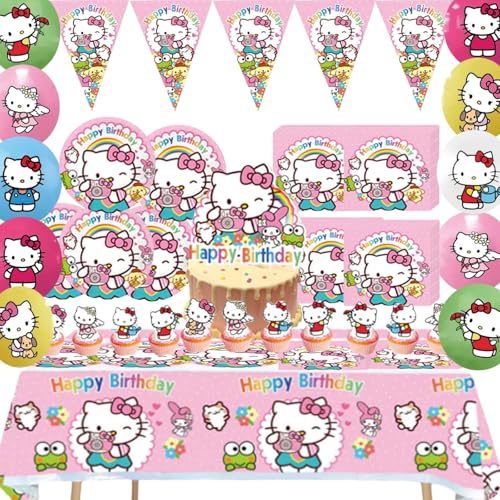 66 CAT THEM Partygeschirr Set Partygeschirr Partygeschirr Set Geburtstag Party Deko Partygeschirr Kindergeburtstag von VastGlory