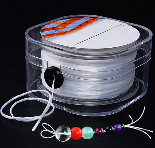 Vastsea Gummiband für Armbänder, 1mm Weiß Transparent Spule, 40M Klar Reißfest Nylonschnur, mit transparenter Box, für Perlenschmuck Armbänder Basteln Vastsea Gummiband für Armbänder, 1mm Weiß Transparent Spule, 40M Klar Reißfest Nylonschnur, mit transparenter Box, für Perlenschmuck Armbänder Basteln von Vastsea
