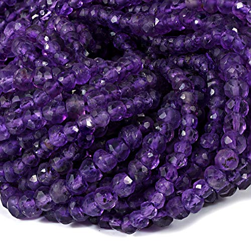 Natürliche Amethystperlen, 4 mm, Strang, AAA-Qualität, Amethyst-Rondel, facettierte Perlen, violetter Amethyst, natürlicher Edelstein, Geburtstagsgeschenk, loser Amethyst-Edelstein/Perlen Natürliche Amethystperlen, 4 mm, Strang, AAA-Qualität, Amethyst-Rondel, facettierte Perlen, violetter Amethyst, natürlicher Edelstein, Geburtstagsgeschenk, loser Amethyst-Edelstein/Perlen von Vatslacreations