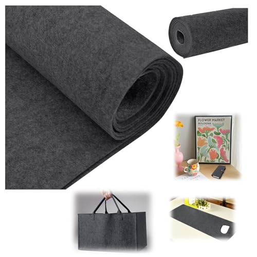 Filzrolle Filzstoff 3mm ×250×40cm Dicke - Nadelfilz Bespannstoff für Möbelschutz, DIY-Deko, Antirutschmatten und Haustierzubehör,Dunkelgrau von Vauki