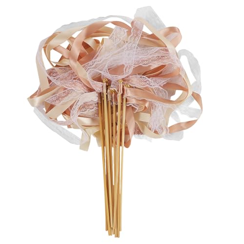 Wedding Wands Hochzeitstab – 50 Stück mit 100 großen Glöckchen mit Doppelseidenbänder, Kompatibel mit fächer & spalier Hochzeitsritualen – für Empfang, Wunderkerzen-Show, Brautpaar-Spalier Partys Wedding Wands Hochzeitstab – 50 Stück mit 100 großen Glöckchen mit Doppelseidenbänder, Kompatibel mit fächer & spalier Hochzeitsritualen – für Empfang, Wunderkerzen-Show, Brautpaar-Spalier Partys von Vauki