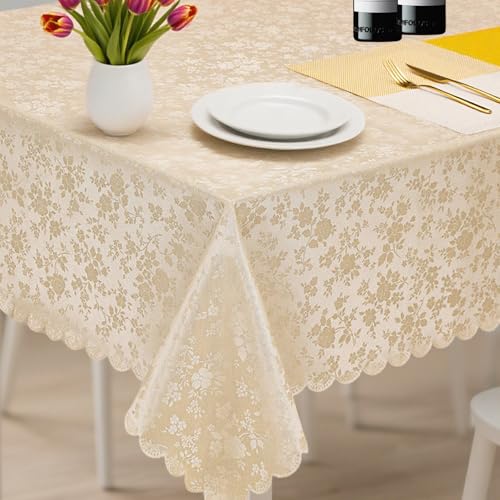 wachstuchtischdecke Wachstischdecke Outdoor tischdecke abwaschbar Wasserdicht 140x180 cm - Goldene Rosendruck Rechteckig - 350 g/m² Abwaschbar, wetterfest für Party, Weihnachten, Küche, Gartenfest wachstuchtischdecke Wachstischdecke Outdoor tischdecke abwaschbar Wasserdicht 140x180 cm - Goldene Rosendruck Rechteckig - 350 g/m² Abwaschbar, wetterfest für Party, Weihnachten, Küche, Gartenfest von Vauki