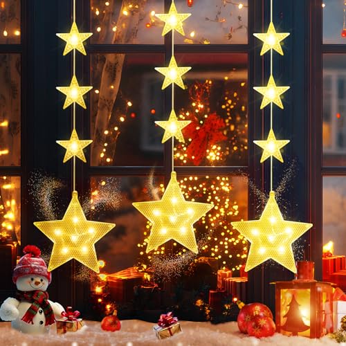 Vautvis Beleuchtet Led Fensterdeko, 3 Stück Weihnachtsdeko Fenster Beleuchtet, Weihnachtsbeleuchtung Fenster Batterie Stern Fenster Beleuchtet Stern Hängeleuchten Vorhang Lichter Fensterbeleuchtung Vautvis Beleuchtet Led Fensterdeko, 3 Stück Weihnachtsdeko Fenster Beleuchtet, Weihnachtsbeleuchtung Fenster Batterie Stern Fenster Beleuchtet Stern Hängeleuchten Vorhang Lichter Fensterbeleuchtung von Vautvis