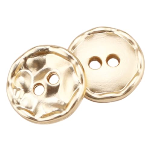 20 Stück Metall Knöpfe 11mm Hemdknöpfe 2 Loch Knöpfe Vintage Metallknöpfe Nähknöpfe Strickknöpfe Mantelknöpfe Pulloverknöpfe Bastelknöpfe für DIY Nähen Kleidungsdekoration,Gold von Vayliro
