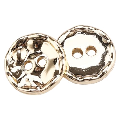 30 Stück Metall Knöpfe 11mm Hemdknöpfe 2 Loch Knöpfe Vintage Metallknöpfe Nähknöpfe Strickknöpfe Mantelknöpfe Pulloverknöpfe Bastelknöpfe für DIY Nähen Kleidungsdekoration,Hellgold von Vayliro