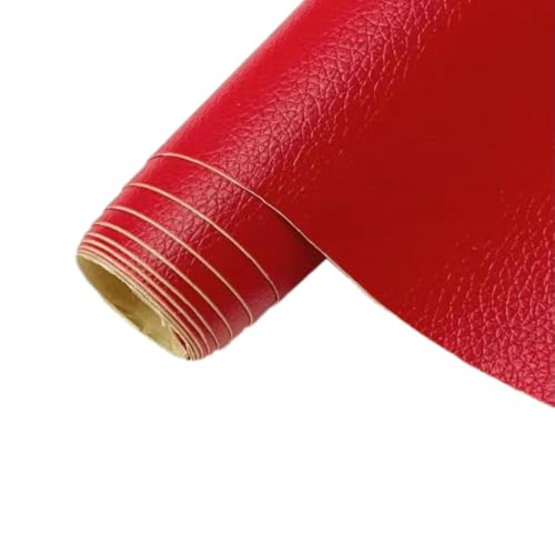 Vayliro 1 Stück 50x200cm Kunstleder Selbstklebend PU Leder Patch Lederflicken Lederreparatur Lederreparaturband Lederaufnäher Lederreparaturflicken für Autositze Sofas Reparatur Renovierung,Rot von Vayliro