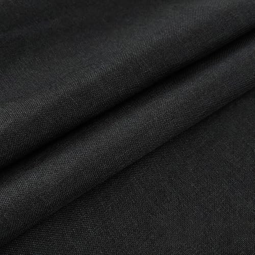 Vayliro 200cm x 148cm Baumwoll und Leinenstoffe Leinentuch Stickstoff zum Nähen Dekostoff Leinenimitat für DIY Handwerk Kleidung Tasche Sofa Kissen Erkerfenstermatte Heimdekoration,Schwarz von Vayliro