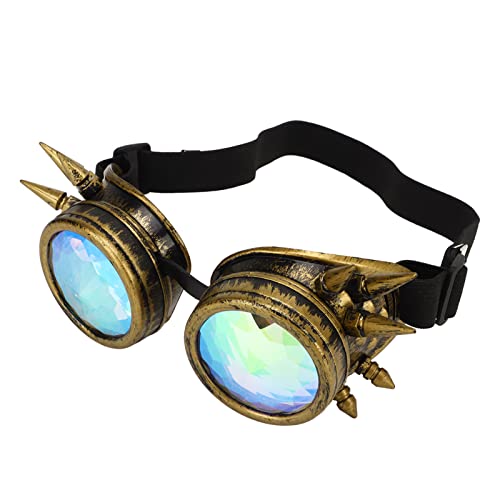 VBESTLIFE Steampunk Brille Schnalle Kaleidoskop Rave Brille Halloween für Dekoration (Bronze) von VBESTLIFE