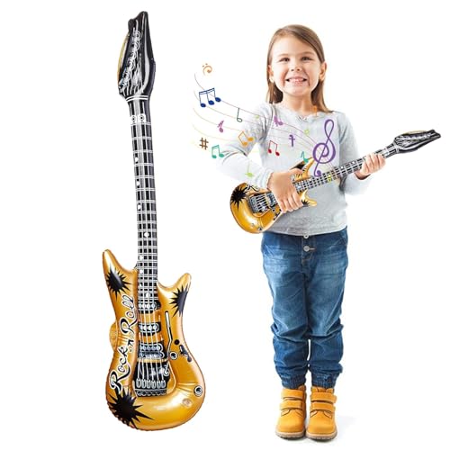 Vbnuyhim Aufblasbare Gitarre - Aufblasen von Gitarreninstrumenten - Aufblasbares Gitarrenspielzeug für Partys, Blow Rock Gitarre, Partydekorationen, Foto-Requisiten für von Vbnuyhim