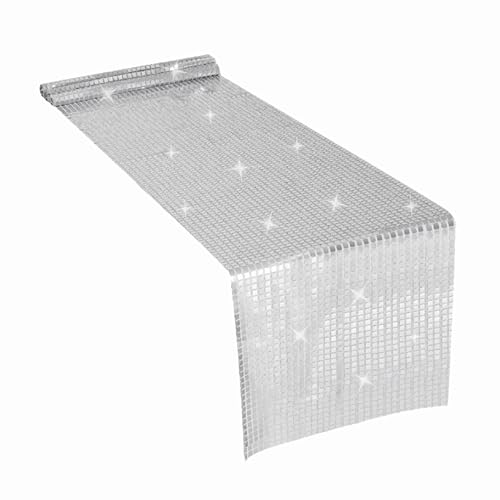 Vbxvsa Disco Party Tischläufer 33x275cm Silber Pailletten Tischdecken Geeignet für Halloween Geburtstag Hochzeit Abschlussball Tischdekoration Vbxvsa Disco Party Tischläufer 33x275cm Silber Pailletten Tischdecken Geeignet für Halloween Geburtstag Hochzeit Abschlussball Tischdekoration von Vbxvsa