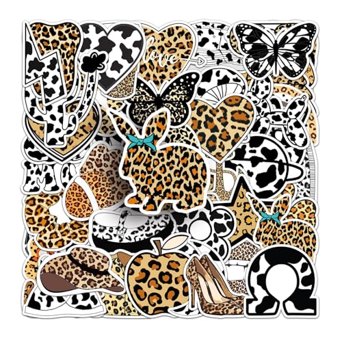 Vbxvsa Leopard Aufkleber Set, 50 Stück Wasserdicht Leoparden Stickers, Aesthetic Graffiti Aesthetic Sticker mit Leopardenmuste, Decorative Wasser Tasse Handytasche Gepäck Stickers Vbxvsa Leopard Aufkleber Set, 50 Stück Wasserdicht Leoparden Stickers, Aesthetic Graffiti Aesthetic Sticker mit Leopardenmuste, Decorative Wasser Tasse Handytasche Gepäck Stickers von Vbxvsa