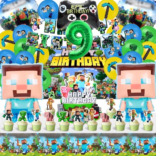 52PCS Geburtstagsdeko Kinder 9 Jahre, Luftballons Spiel, Kuchen Spiel Dekoration, Geburtstag Deko Spiel, Kinder Party Geburtstag Dekoration Banner Tischdecke 52PCS Geburtstagsdeko Kinder 9 Jahre, Luftballons Spiel, Kuchen Spiel Dekoration, Geburtstag Deko Spiel, Kinder Party Geburtstag Dekoration Banner Tischdecke von Vckjljid