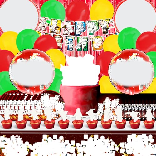 80 Pcs Ninja Kindergeburtstag Deko, Ninja PartyLuftballons,Children's Birthday Decoration, Papiergeschirr, Banner, Pappbecher von Vckjljid