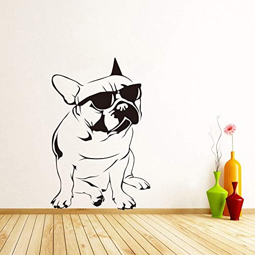 Vcnhln Hund Sonnenbrille Französisch Bulldogge Wandaufkleber Vinyl Wandbild Aufkleber Kinderzimmer Wallpaper Home Decor55x95cm von Vcnhln