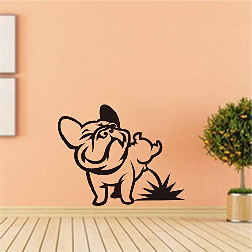 Vcnhln Hund hocken Französisch Bulldogge Wandaufkleber Vinyl Wandkunst Aufkleber Wohnzimmer Kinderzimmer Tapete Home Decor46x59cm von Vcnhln