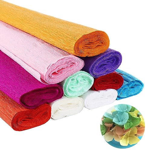 Vctitil Krepppapierrollen, Verpackungsmaterial, Scrapbooking, bunte Blumen, Blumenstrauß, Papier für DIY-Geschenkpapier, Geburtstag, Hochzeit (mehrfarbig) von Vctitil