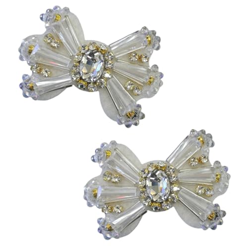 2 x Strass-Schleifenaufnäher, schöne dekorative Flicken mit Schleife, Aufnäher für Kleidung, Hüte, Schuhe, Haarnadeln 2 x Strass-Schleifenaufnäher, schöne dekorative Flicken mit Schleife, Aufnäher für Kleidung, Hüte, Schuhe, Haarnadeln von Vdaxvme