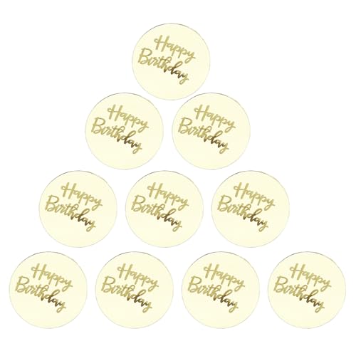 Cupcake-Topper "Happy Birthday", Acryl, rund, graviert, Kuchendekoration, Acryl, 10 Stück Cupcake-Topper "Happy Birthday", Acryl, rund, graviert, Kuchendekoration, Acryl, 10 Stück von Vdaxvme