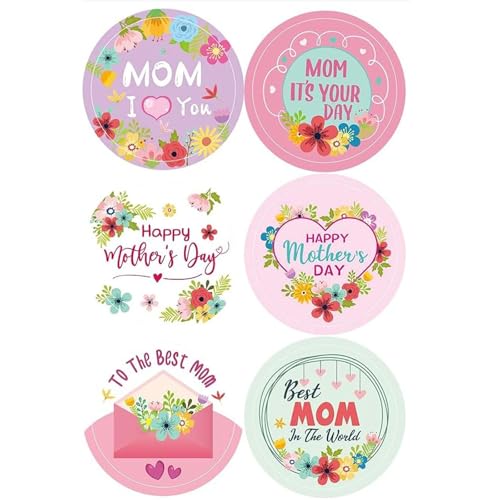 Dekorative Aufkleber "Happy Mother's Day", 2,5 cm, Verpackungsetiketten für Siegel, Umschläge, Karten, Verpackungen, 500 Stück Dekorative Aufkleber "Happy Mother's Day", 2,5 cm, Verpackungsetiketten für Siegel, Umschläge, Karten, Verpackungen, 500 Stück von Vdaxvme
