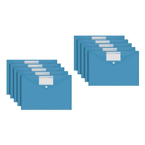 Vdaxvme 10 transparente Dokumentenmappen, Dokumentenmappen, Dokumententasche, Dokumententasche, 4 Fächer, Organizer, Büro von Vdaxvme