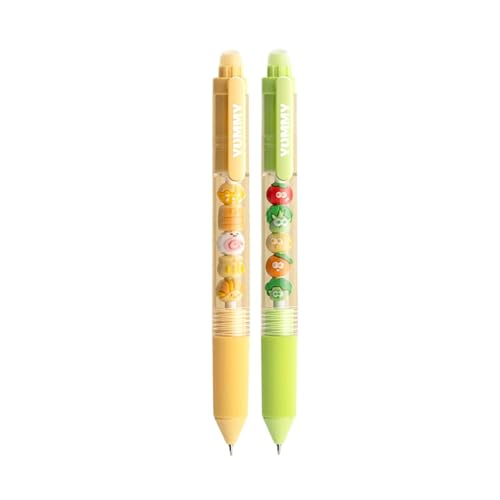 Vdaxvme 2 Stück 0,5 mm Kugelschreiber, glattes Schreiben, schwarze Tinte, Druckstift, schöner einziehbarer Kugelschreiber für die Schule von Vdaxvme