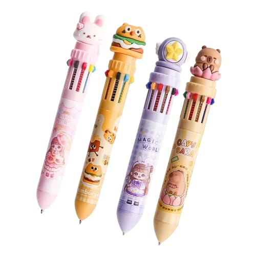 Vdaxvme 4 Stück 0,5 mm mehrfarbige einziehbare Kugelschreiber, 10-in-1, 12-in-1-Kugelschreiber für Schule, Lernen und Arbeit Vdaxvme 4 Stück 0,5 mm mehrfarbige einziehbare Kugelschreiber, 10-in-1, 12-in-1-Kugelschreiber für Schule, Lernen und Arbeit von Vdaxvme