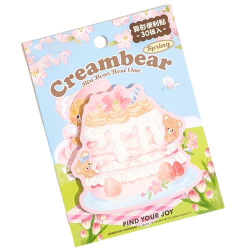 Vdaxvme Cartoon Bear Notes 30 Blatt Haftnotizen Kleine Notizblöcke Pocket Memo Pad Erinnerung auf Notizbuch, Planer, Kühlschränke von Vdaxvme