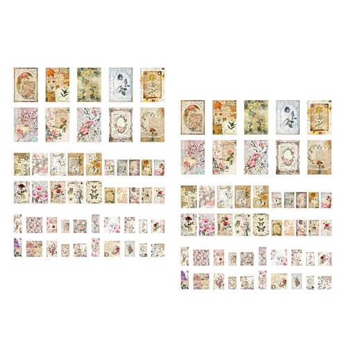Vdaxvme Dekoratives Vintage-Papier, Blumenversand, Themenpapier, Scrapbooking, Dekoration, Papier für Tagebuch, Foto, 100 Blatt Vdaxvme Dekoratives Vintage-Papier, Blumenversand, Themenpapier, Scrapbooking, Dekoration, Papier für Tagebuch, Foto, 100 Blatt von Vdaxvme