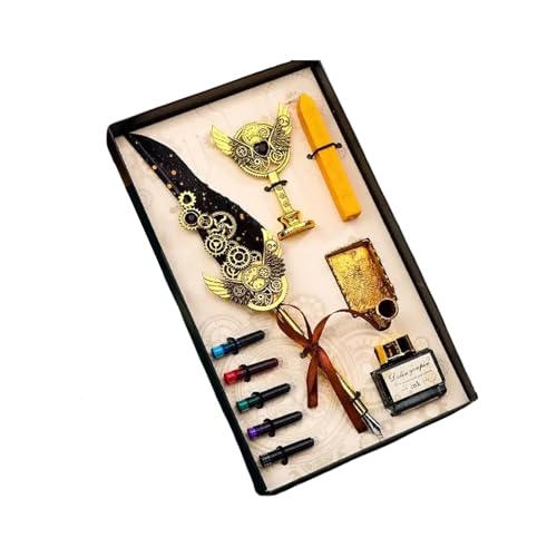Vdaxvme Federstift und Tinten Set Kalligraphie Stift Dip Pen Set Füllfederhalter Set Wachssiegel Stempel Kits Kunstbedarf Vdaxvme Federstift und Tinten Set Kalligraphie Stift Dip Pen Set Füllfederhalter Set Wachssiegel Stempel Kits Kunstbedarf von Vdaxvme