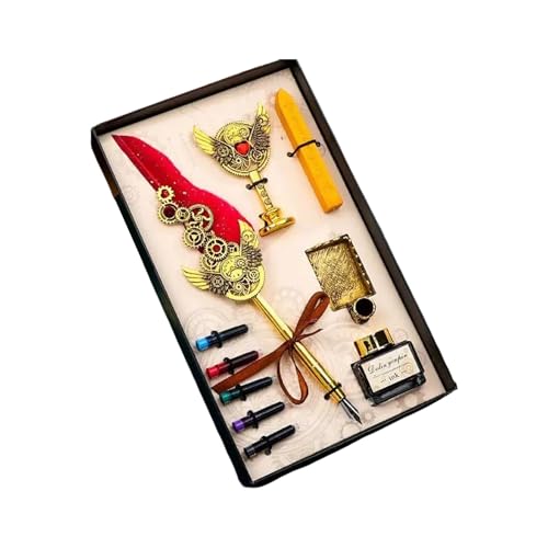 Vdaxvme Federstift und Tinten Set Kalligraphie Stift Dip Pen Set Füllfederhalter Set Wachssiegel Stempel Kits Kunstbedarf Vdaxvme Federstift und Tinten Set Kalligraphie Stift Dip Pen Set Füllfederhalter Set Wachssiegel Stempel Kits Kunstbedarf von Vdaxvme