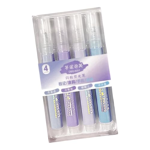 Vdaxvme Glitzernde Textmarker, 4 mm Strichbreite, gemeißelte Spitze, Marker zum Zeichnen, Scrapbooking, Tagebuch, Planer, Karten, 4 Stück Vdaxvme Glitzernde Textmarker, 4 mm Strichbreite, gemeißelte Spitze, Marker zum Zeichnen, Scrapbooking, Tagebuch, Planer, Karten, 4 Stück von Vdaxvme