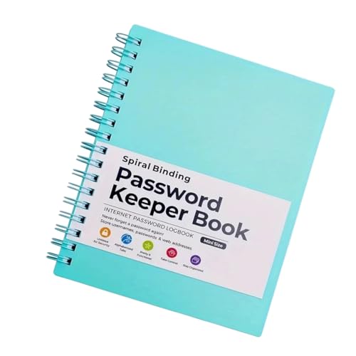Vdaxvme Password Keeper Buch Spiralen Notizbuch Passwortbuch mit alphabetischen Registerkarten Praktischer Schreibblock von Vdaxvme