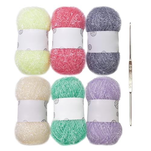 Vdaxvme Scrubs Garn für Geschirrtücher, Häkelgarn aus Polyester, Häkelgarn mit Haken, handgefertigtes Garn, funkelt, Geschirrpeelings Vdaxvme Scrubs Garn für Geschirrtücher, Häkelgarn aus Polyester, Häkelgarn mit Haken, handgefertigtes Garn, funkelt, Geschirrpeelings von Vdaxvme