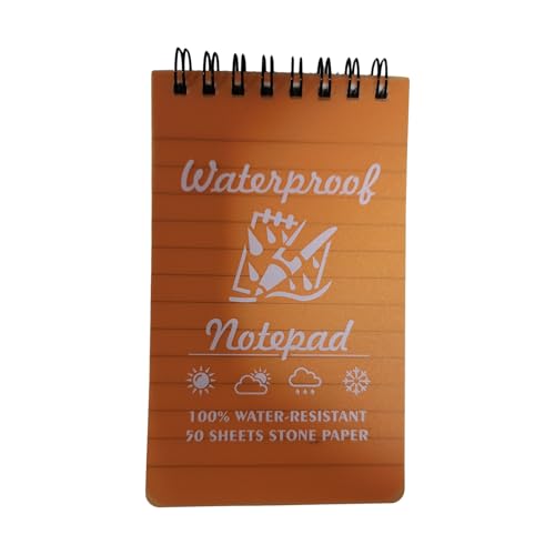 Vdaxvme Wasserdichte Notizbücher Praktisches Taschennotizbuch Kleine Notizblöcke Spiralen Linierte Seiten Feld Notizblock für Outdoor von Vdaxvme