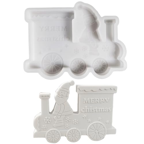 Weihnachtszug geformte Silikonformen mit Weihnachtsmann-Muster, Beton-Zement-Silikonformen für Epoxidharz, Heimdekoration Weihnachtszug geformte Silikonformen mit Weihnachtsmann-Muster, Beton-Zement-Silikonformen für Epoxidharz, Heimdekoration von Vdaxvme