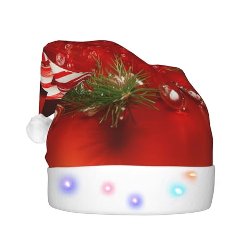 Nikolausmütze Weihnachtsmütze Niedliche Weihnachten Kopf Hut Rot Weihnachten Süßigkeiten Nikolausmütze für Erwachsene Frauen Männer von VducK