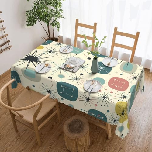 VducK Atomic Stars Pattern Print Tischdecke, wasserabweisend, abwischbar, rechteckige Tischdecke für Esstisch für Küche, Abendessen, Picknick, Outdoor, Party, 137 x 183 cm VducK Atomic Stars Pattern Print Tischdecke, wasserabweisend, abwischbar, rechteckige Tischdecke für Esstisch für Küche, Abendessen, Picknick, Outdoor, Party, 137 x 183 cm von VducK