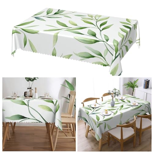 VducK Rechteckige Tischdecke, 137 x 183 cm, Bauernhaus-Tischdecke, knitterfrei, waschbar, Esszimmer-Tischdecken, grüne Blätter, Tischdecke für Küche, Urlaub, Camping, Hochzeiten, Party VducK Rechteckige Tischdecke, 137 x 183 cm, Bauernhaus-Tischdecke, knitterfrei, waschbar, Esszimmer-Tischdecken, grüne Blätter, Tischdecke für Küche, Urlaub, Camping, Hochzeiten, Party von VducK