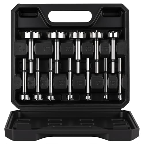 Vearter 12 Stück Forstnerbohrer Set, 10-50mm Lochbohrer Holz Bohrer mit Runder Griff, Vielzahn Holzbohrer für Massivholz, MDF, Kunststoff, Spanplatte, Sperrholz von Vearter