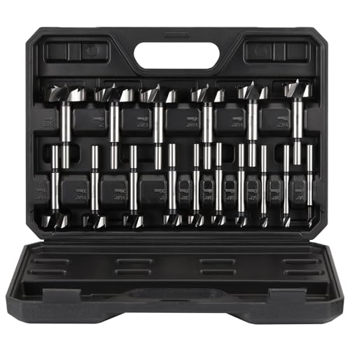 Vearter 16 Stück Forstnerbohrer Set, 6-54mm Lochbohrer Holz Bohrer mit Runder Griff, Vielzahn Holzbohrer für Massivholz, MDF, Kunststoff, Spanplatte, Sperrholz von Vearter