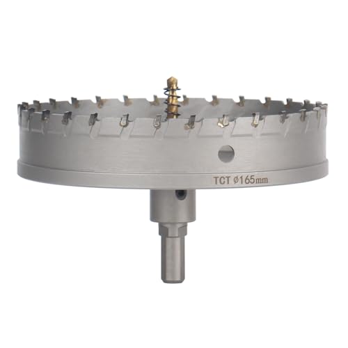 Vearter 165mm Hartmetall Lochsäge, TCT Lochbohrer Bohrer mit Zentrierbohrer, Hartmetallbohrer für Metall, Edelstahl, Baustahl, Aluminium, Kupfer, Eisen, Kunststoff, Glasfaser Vearter 165mm Hartmetall Lochsäge, TCT Lochbohrer Bohrer mit Zentrierbohrer, Hartmetallbohrer für Metall, Edelstahl, Baustahl, Aluminium, Kupfer, Eisen, Kunststoff, Glasfaser von Vearter
