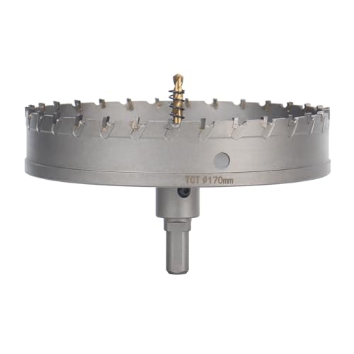 Vearter 170mm Hartmetall Lochsäge, TCT Lochbohrer Bohrer mit Zentrierbohrer, Hartmetallbohrer für Metall, Edelstahl, Baustahl, Aluminium, Kupfer, Eisen, Kunststoff, Glasfaser Vearter 170mm Hartmetall Lochsäge, TCT Lochbohrer Bohrer mit Zentrierbohrer, Hartmetallbohrer für Metall, Edelstahl, Baustahl, Aluminium, Kupfer, Eisen, Kunststoff, Glasfaser von Vearter